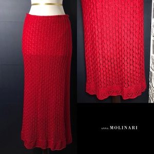 Anna Molinari Vintage Red Knit Skirt
